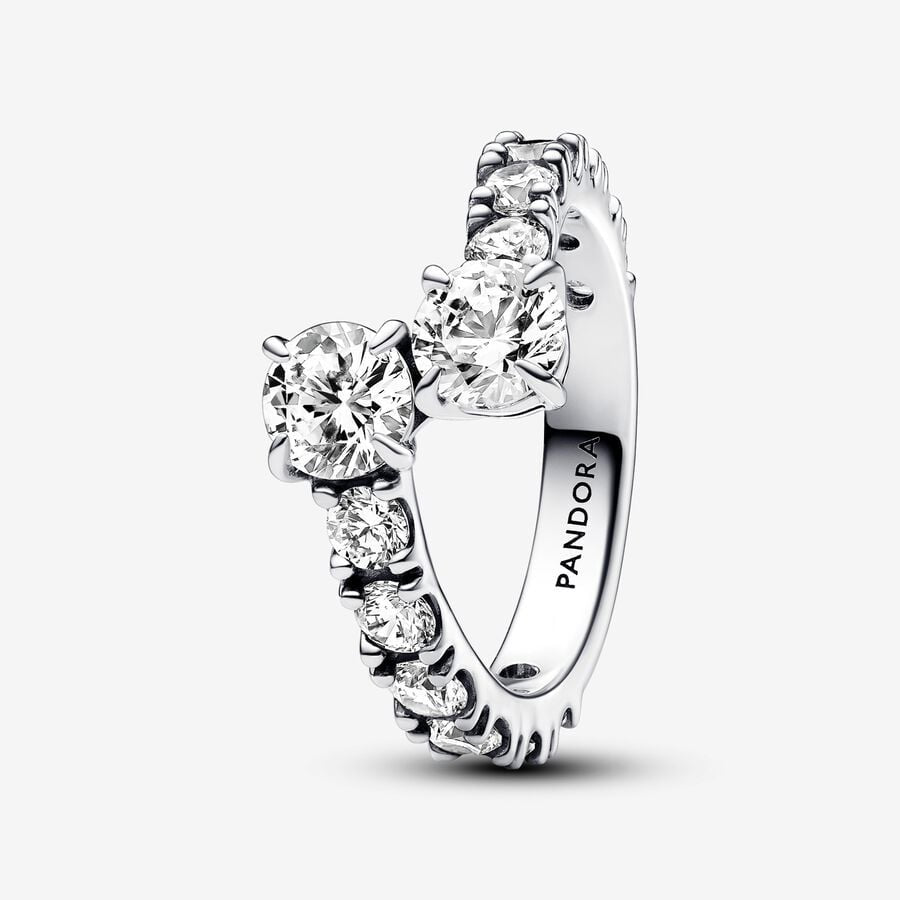PANDORA Sparkling Overlapping Band Ring 193149C01