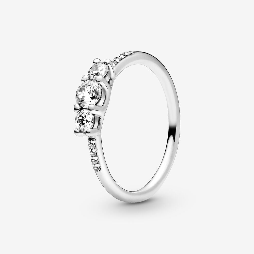 PANDORA Clear Three-Stone Ring 196242CZ