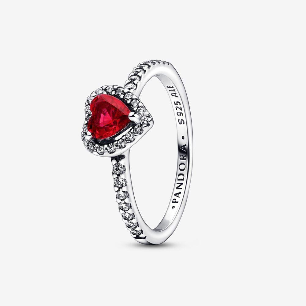 PANDORA Elevated Red Heart Ring 198421C02