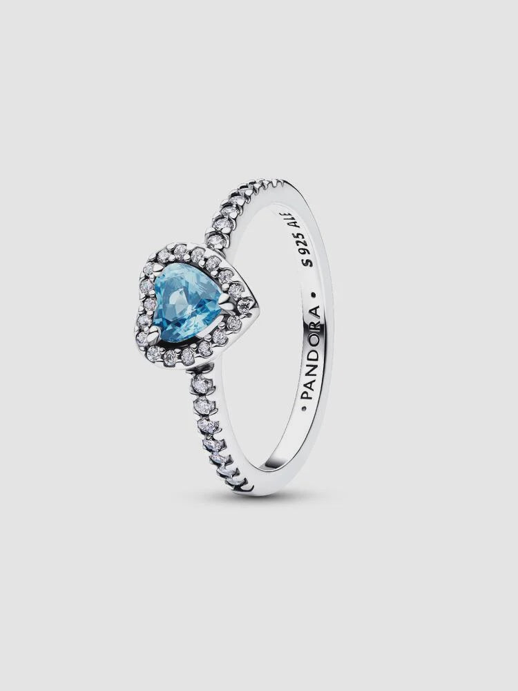 PANDORA Elevated Light Blue Heart Ring 198421C10