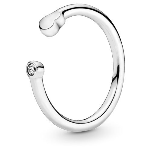 PANDORA Polished Heart Open Ring 198559C01