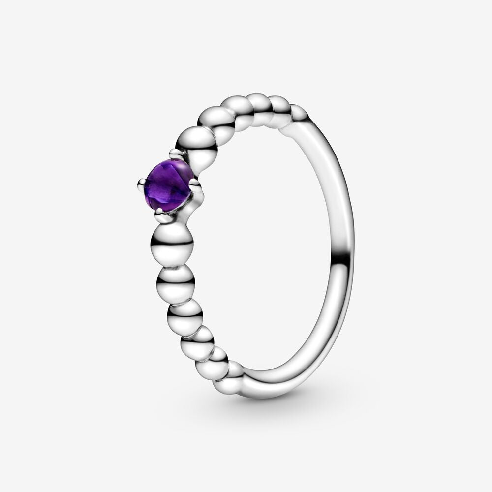 PANDORA February Birthstone Beaded Ring 198867C03