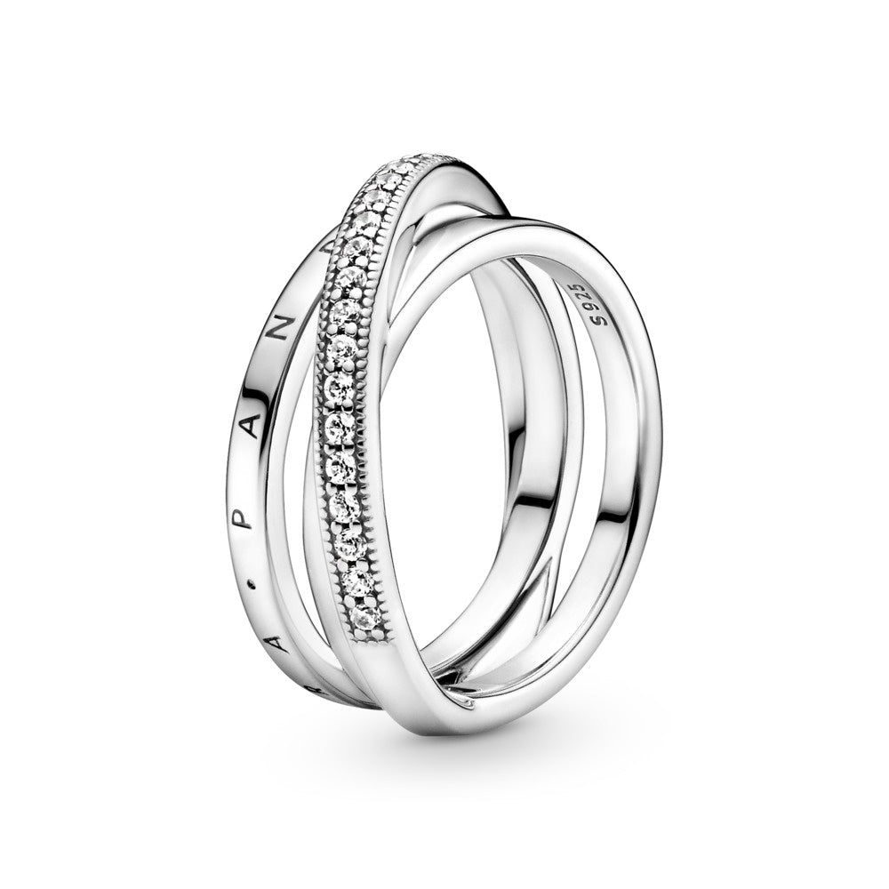 PANDORA Crossover Pavé Triple Band Ring 199057C01