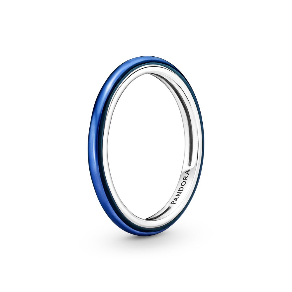 PANDORA Silver Ring with Blue Transparent Enamel 199655C02