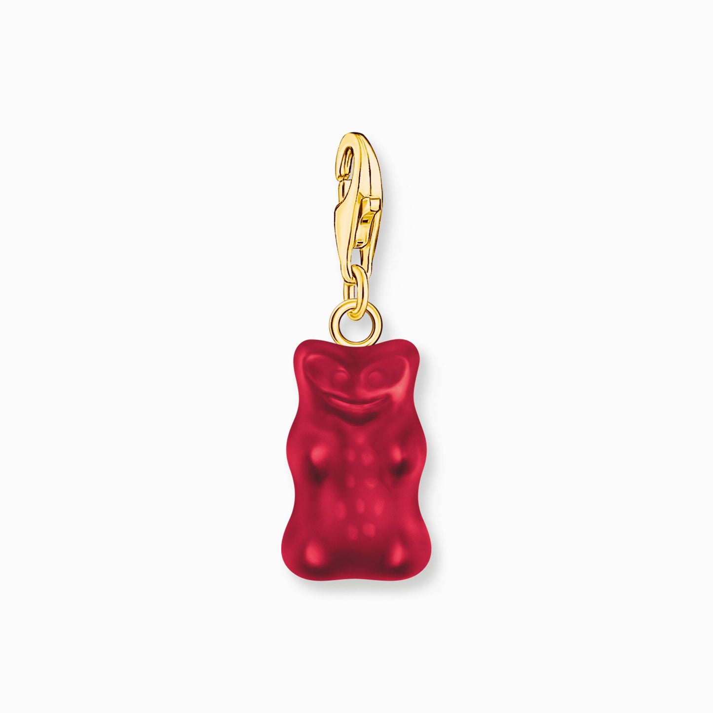Thomas Sabo Gold Plated Charm Pendant goldbEars in Red 2190-413-10