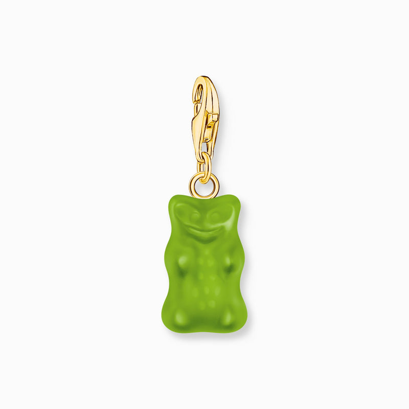 Thomas Sabo Gold-plated charm pendant goldbears in green 2192-413-6