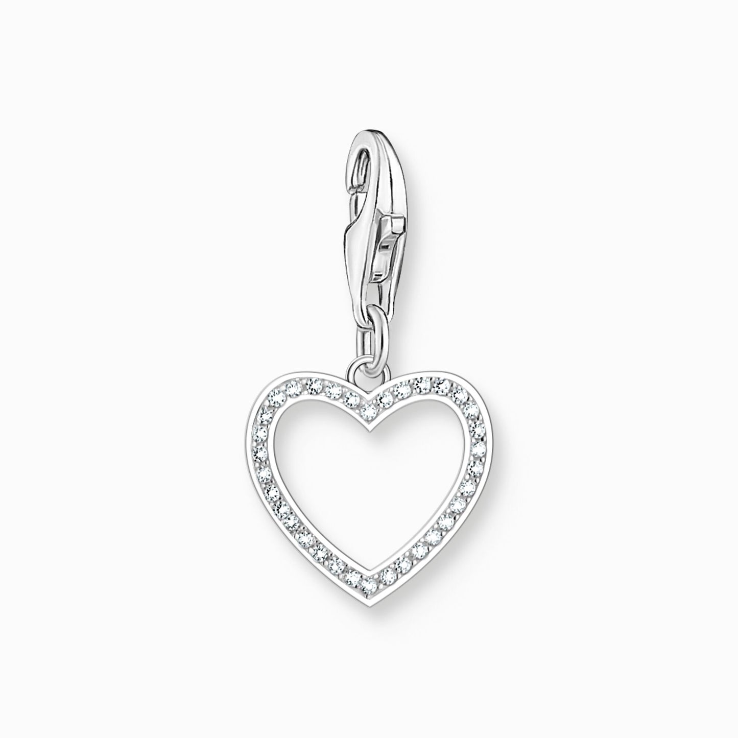Thomas Sabo Silver heart charm pendant with white stones 2203-051-14