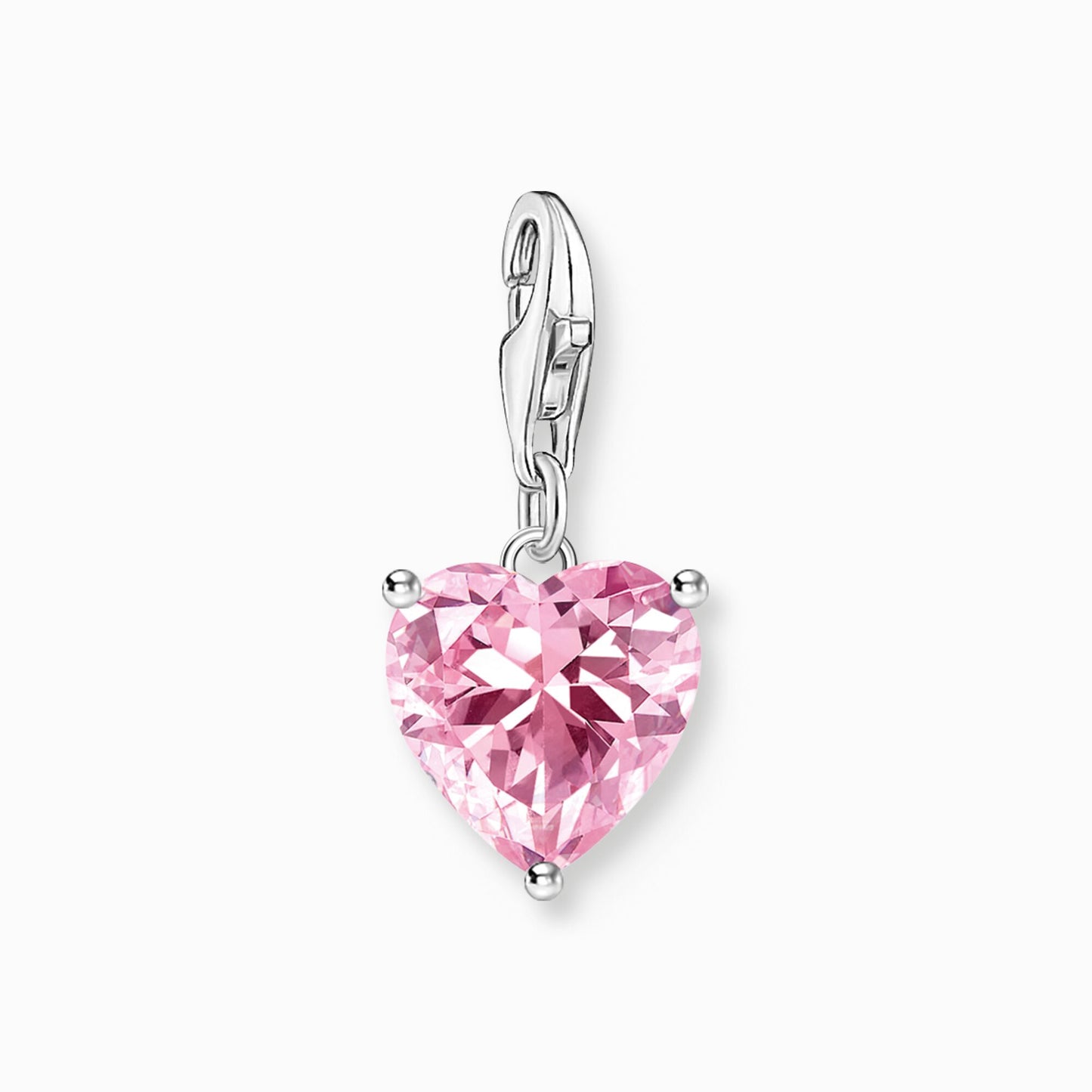 Thomas Sabo Silver heart charm pendant with pink stone 2205-051-9
