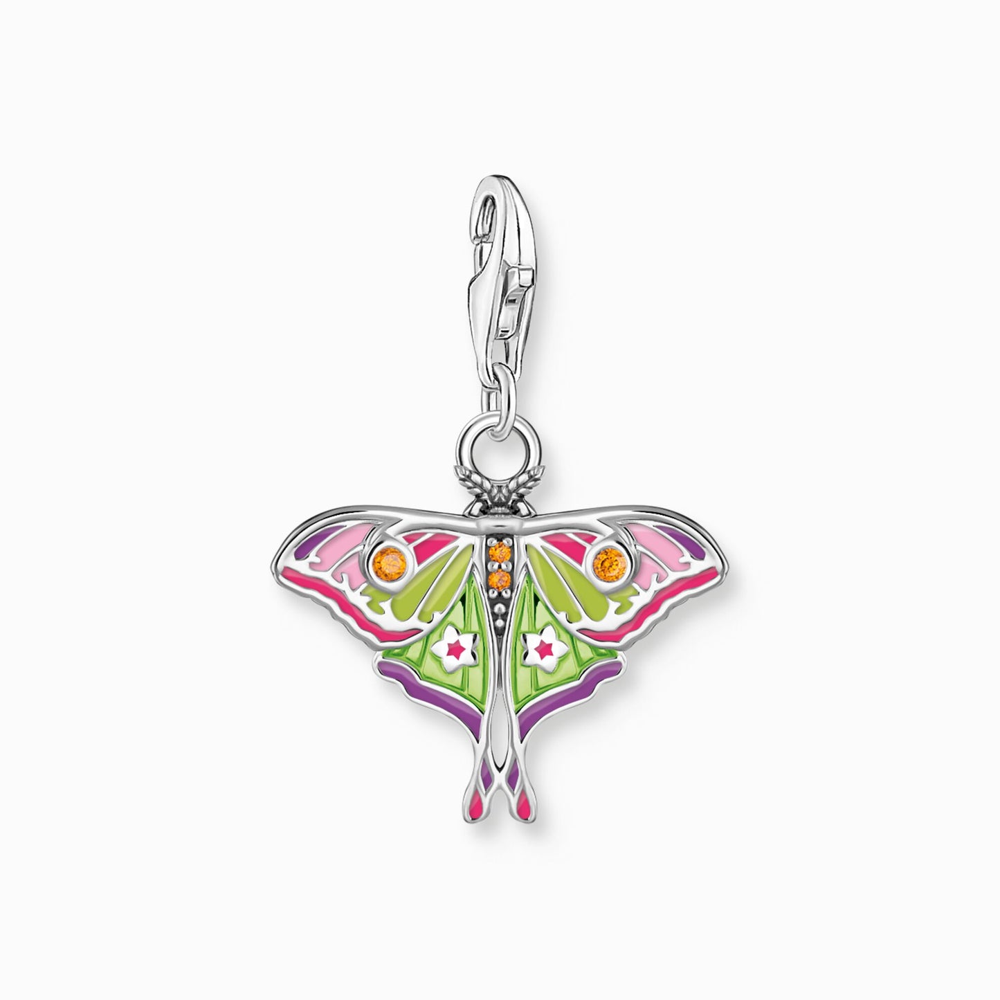 Thomas Sabo Silver Charm Pendant in colourful moth design 2209-691-7