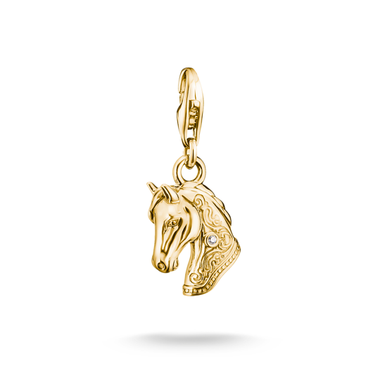 Thomas Sabo Charm Pendant horse head Gold Plated 2233-M01-39