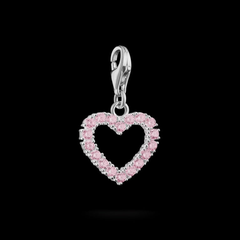 Thomas Sabo Silver Charm Pendant Pink Heart Original 2241-051-9