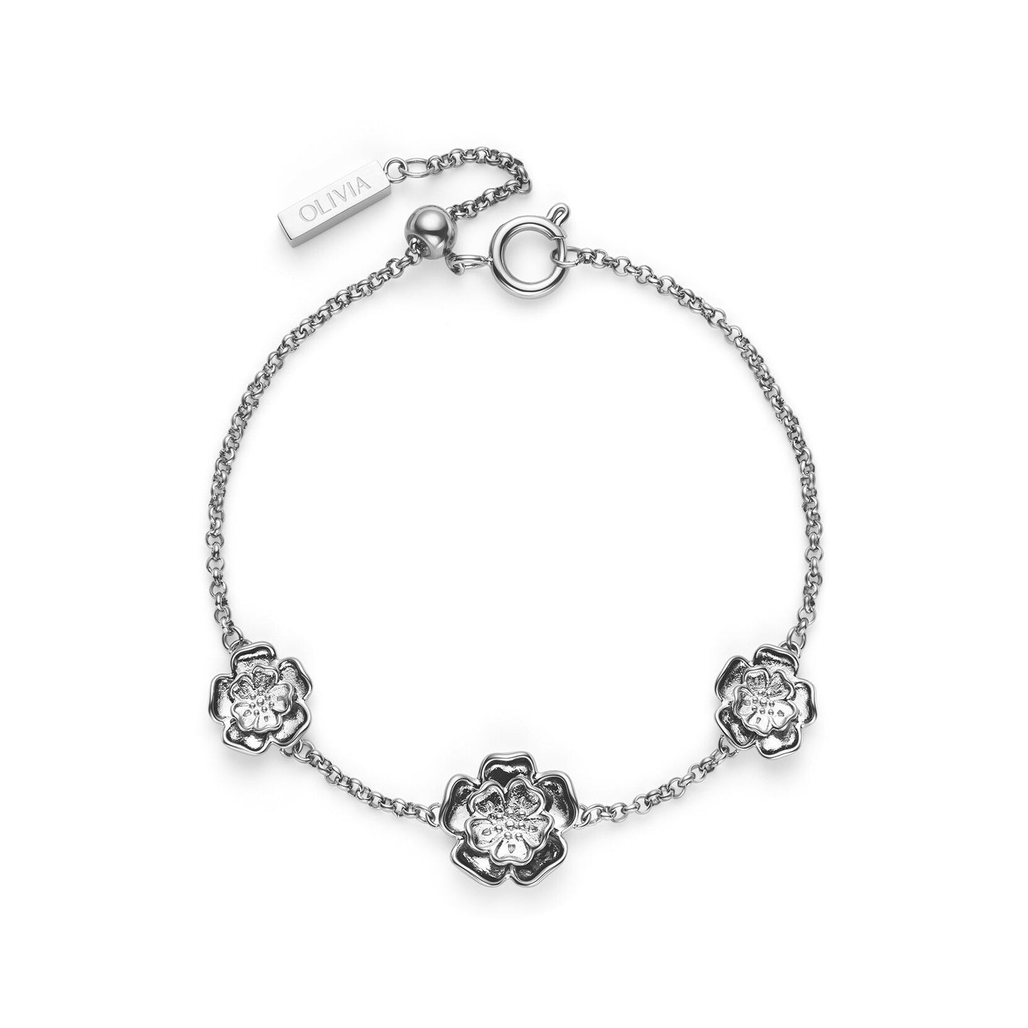 Olivia Burton Tudor Rose Silver Tone Bracelet 24100246
