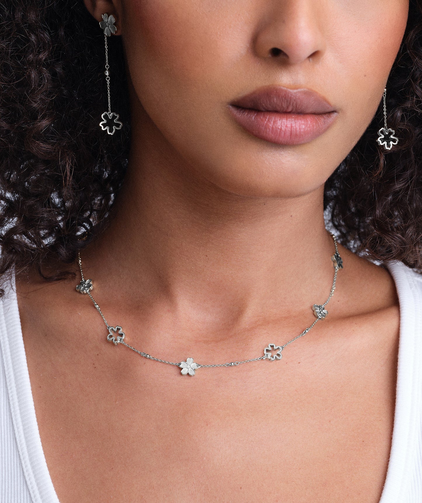 Olivia Burton Stainless Steel Forget Me Not Necklace  24100540