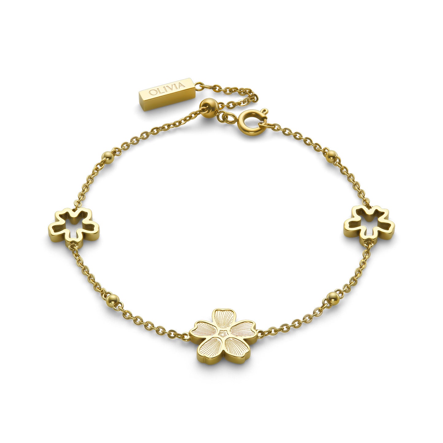 Olivia Burton Gold IP Forget Me Not Bracelet 24100544