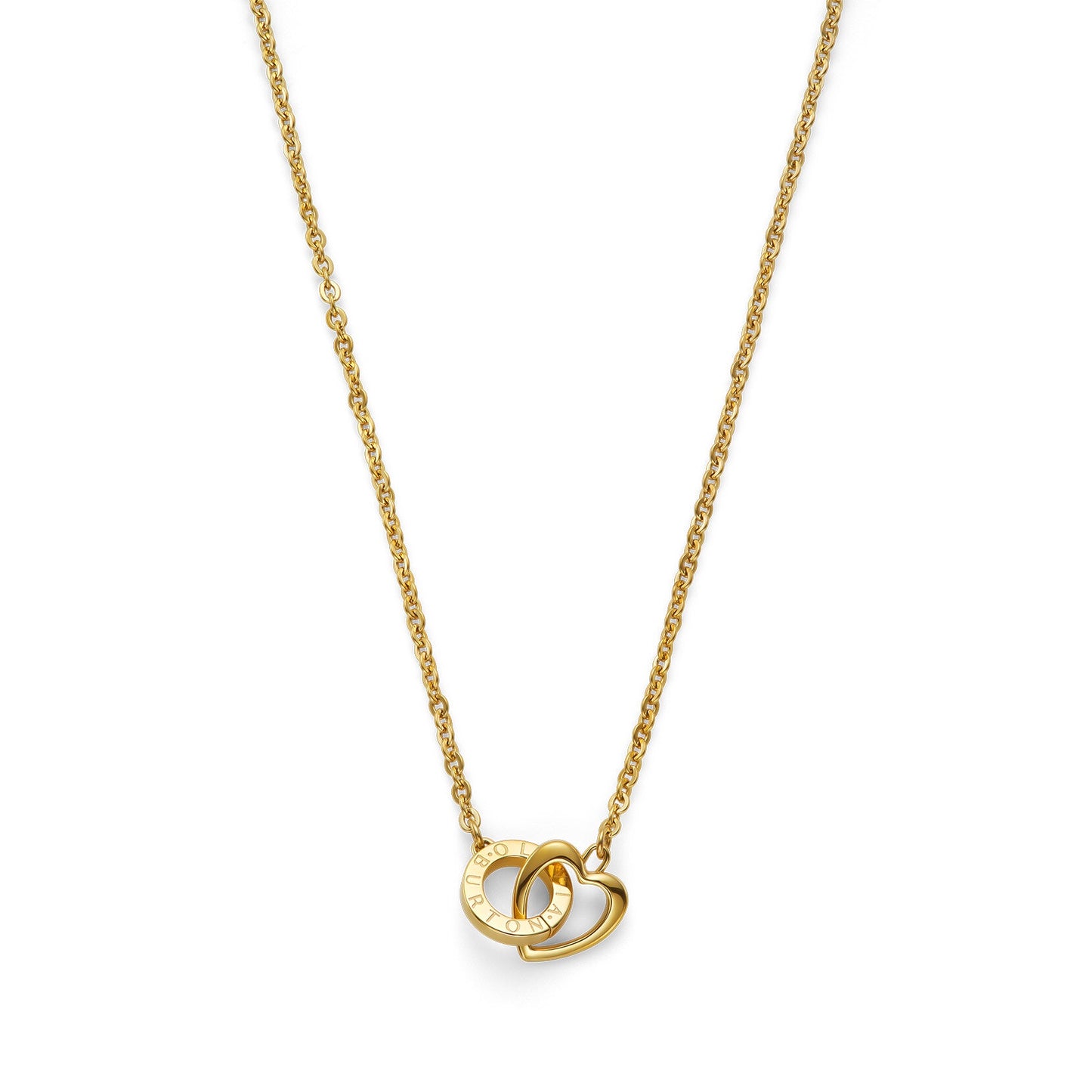 Olivia Burton Kindred Interlink Heart Gold Plated Necklace 24100550