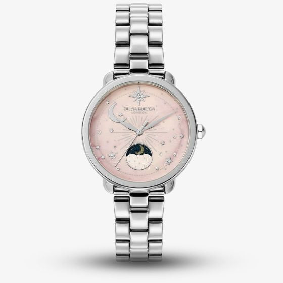 Olivia Burton Moonphase Pink Celestial Dial Watch 24000297