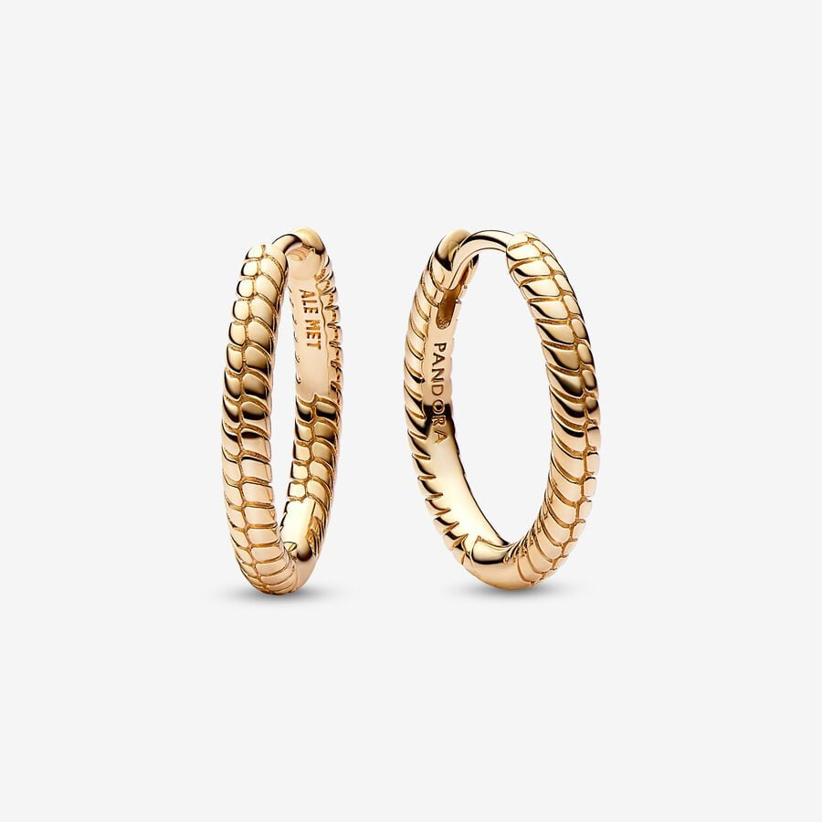 PANDORA Moments Small Charm Hoop Gold Plated Earrings 262728C00