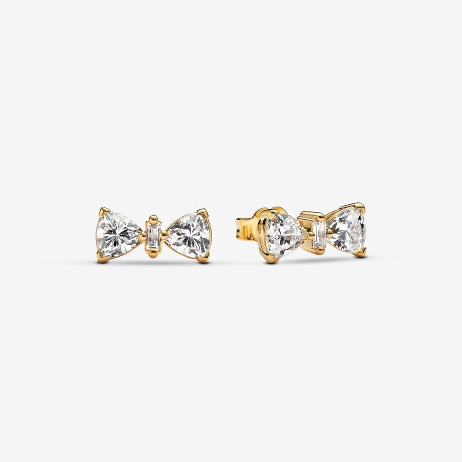 PANDORA Sparkling Bow Stud Earrings 263507C01