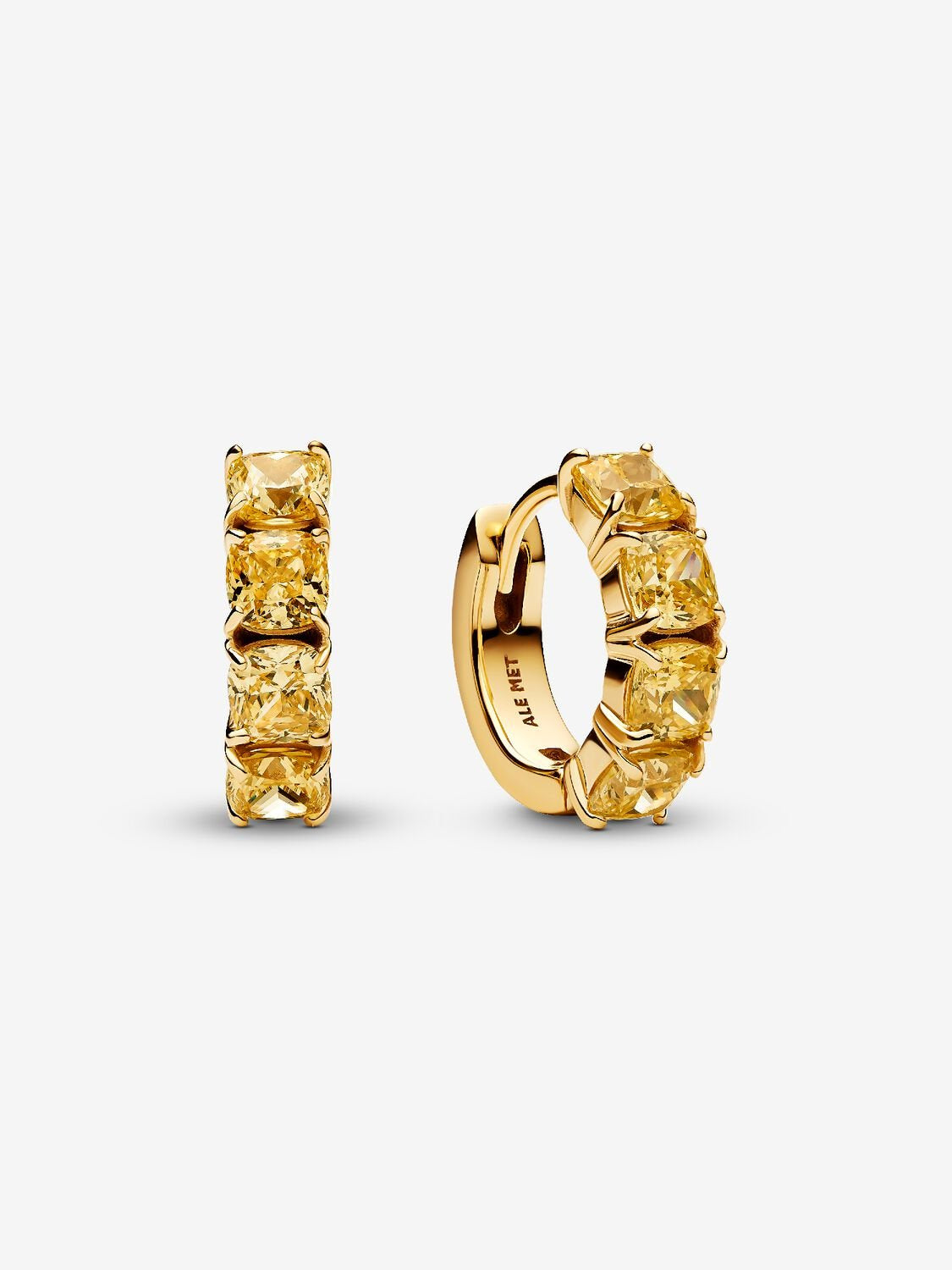 PANDORA Yellow Hoop Earrings 14k gold plating 263851C02