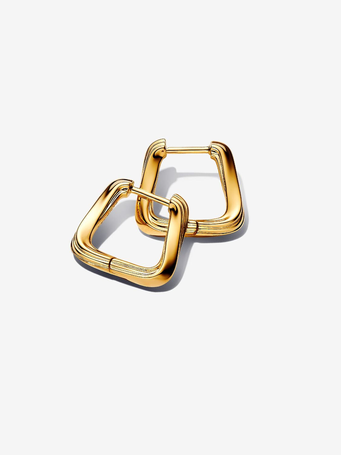 PANDORA Twisted Triangle Small Hoop Earrings Gold Plated 263875C00