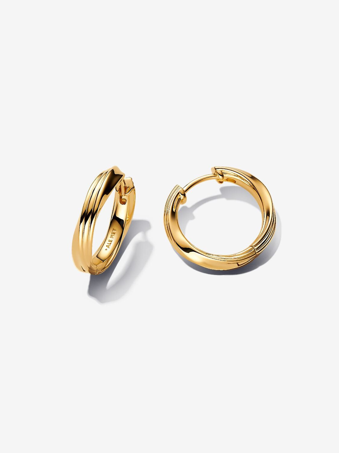 PANDORA Gold Plated Twisted Hoop Earrings 263878C00