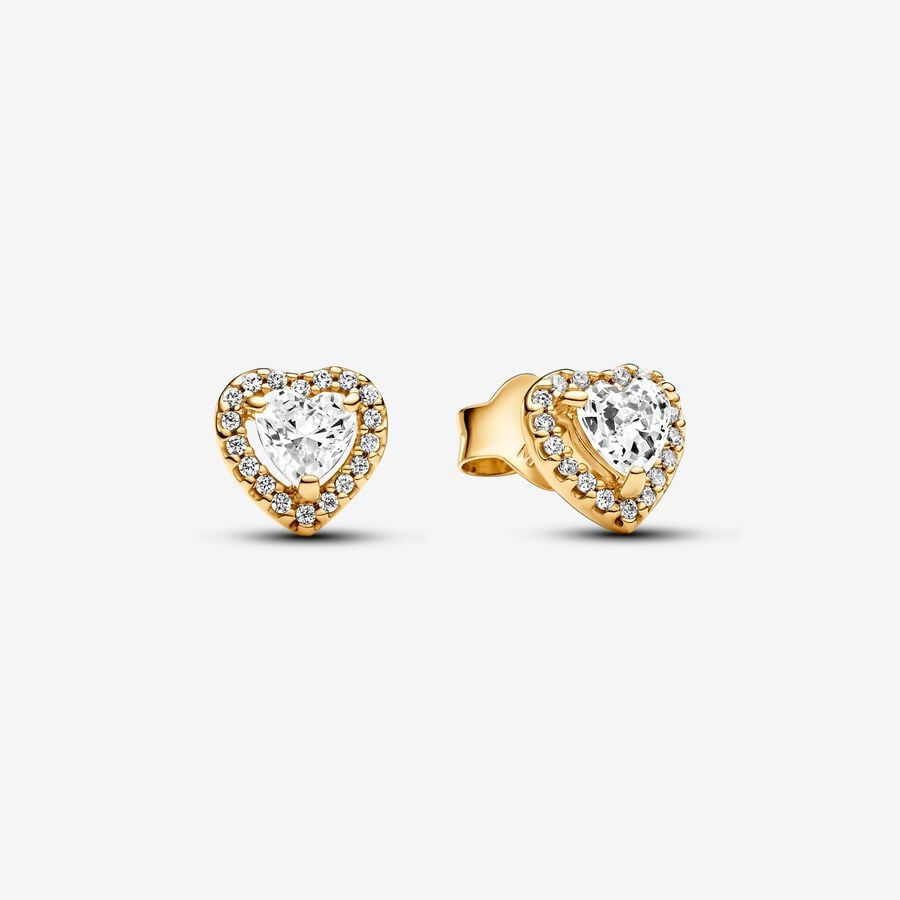 PANDORA Sparkling Elevated Heart Stud Earrings 268427C01