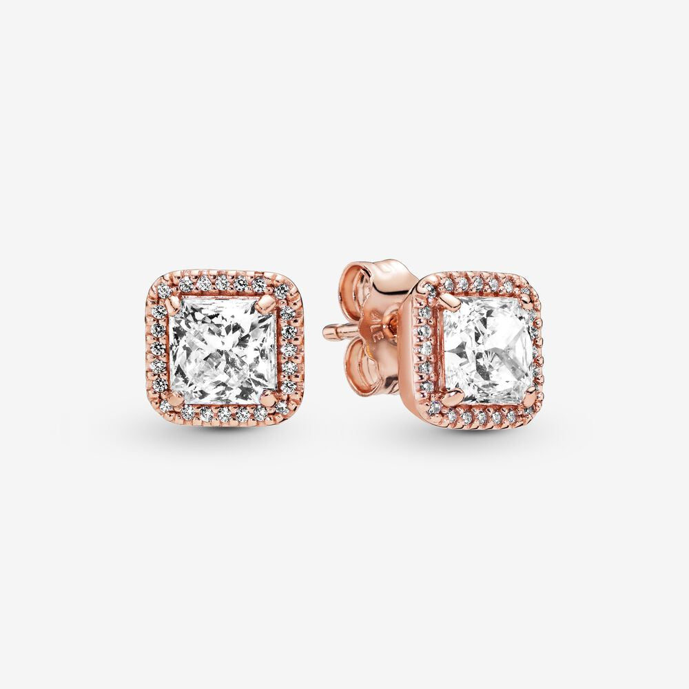 PANDORA Square Sparkle Halo Stud Earrings 280591CZ