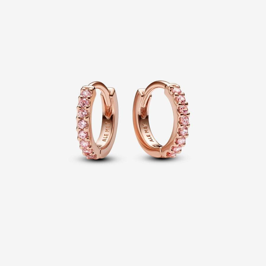 PANDORA Sparkling Pink Huggie Hoop Earrings 283015C01