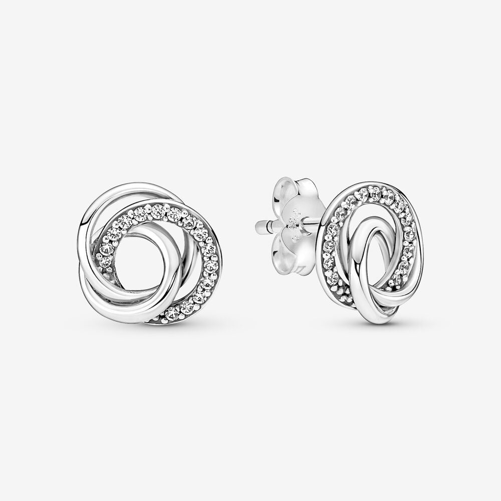 PANDORA Silver Encircled Stud CZ Earrings 291076C01