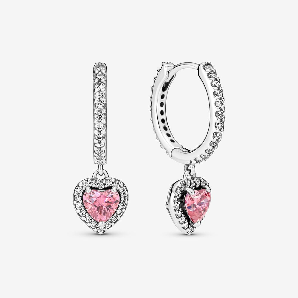 PANDORA Sparkling Halo Heart Hoop Earrings 291445C01