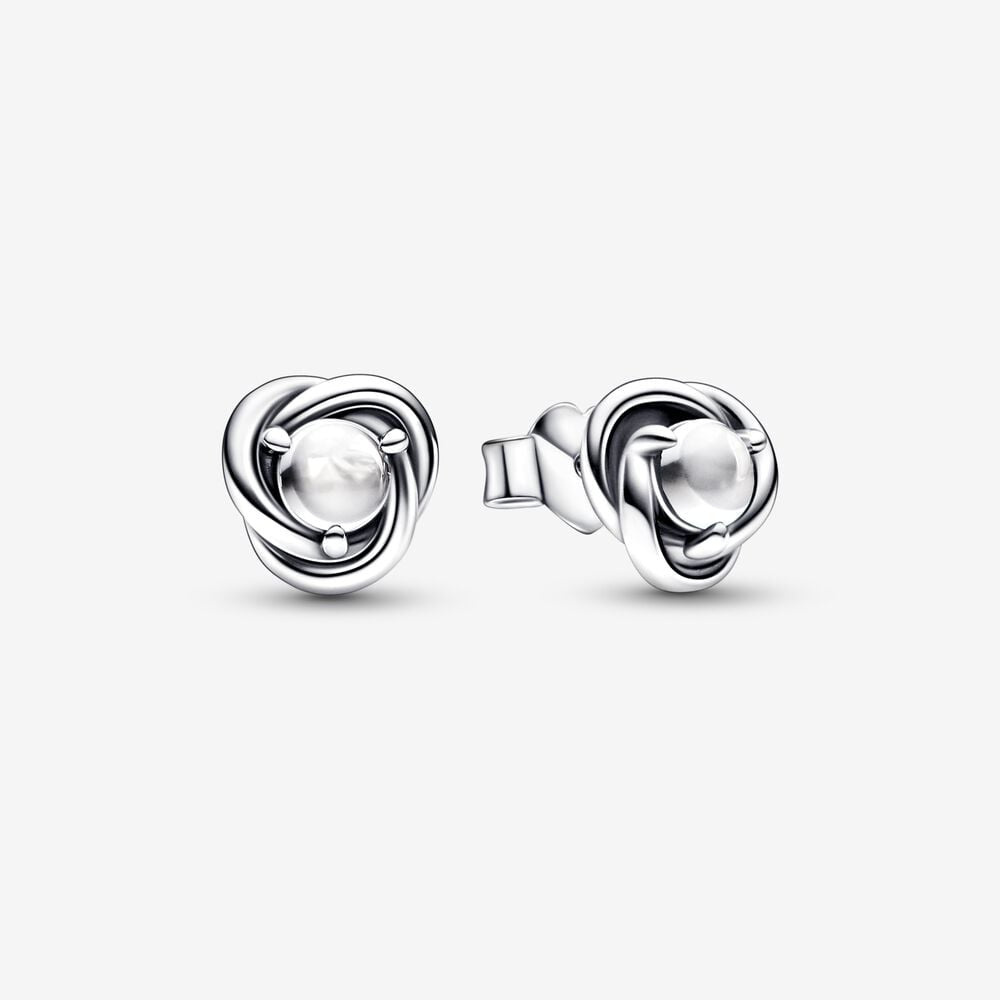 PANDORA April Birthstone Eternity Circle Stud Earrings 292335C01