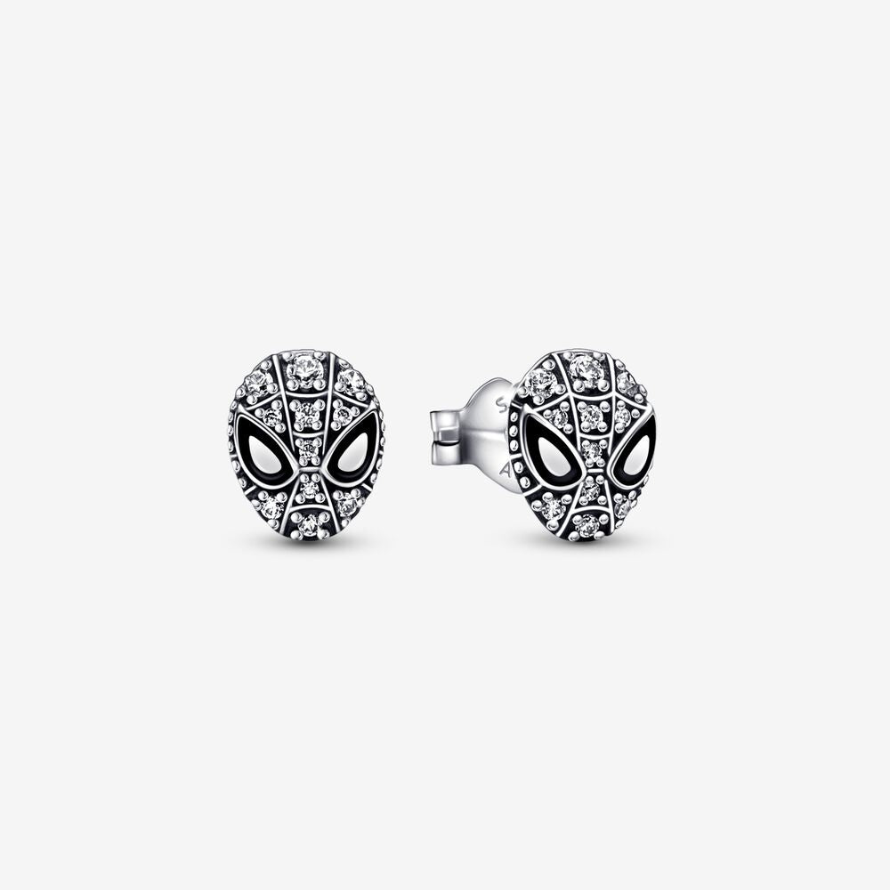 PANDORA Marvel Spider-Man Mask Pavé Stud Earrings 292354C01