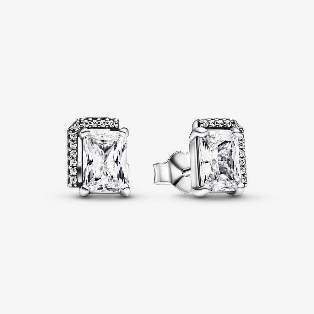 PANDORA Rectangular Sparkling Halo Stud Earrings 292380C01