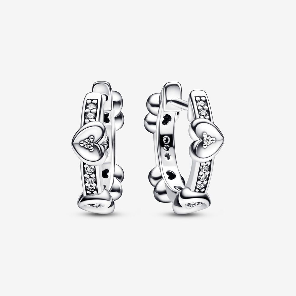 PANDORA Radiant Sparkling Hearts Hoop Earrings 292498C01