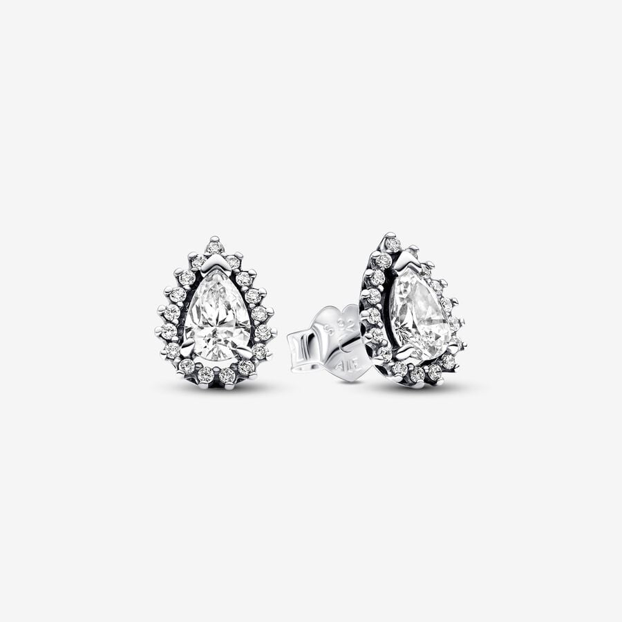 PANDORA Sparkling Pear Halo Stud Earrings 292834C01