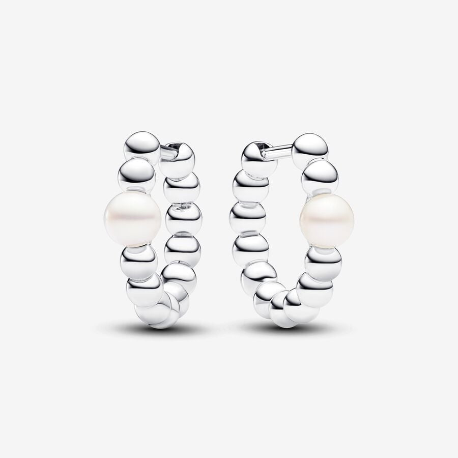 PANDORA Treated Freshwater Cultured Pearl & Beads Hoop Earrings 293178C01