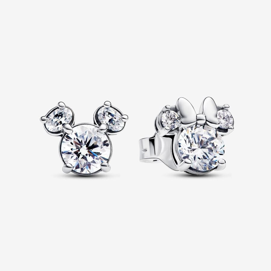 PANDORA Disney Mickey Mouse & Minnie Mouse Sparkling Stud Earrings 293219C01