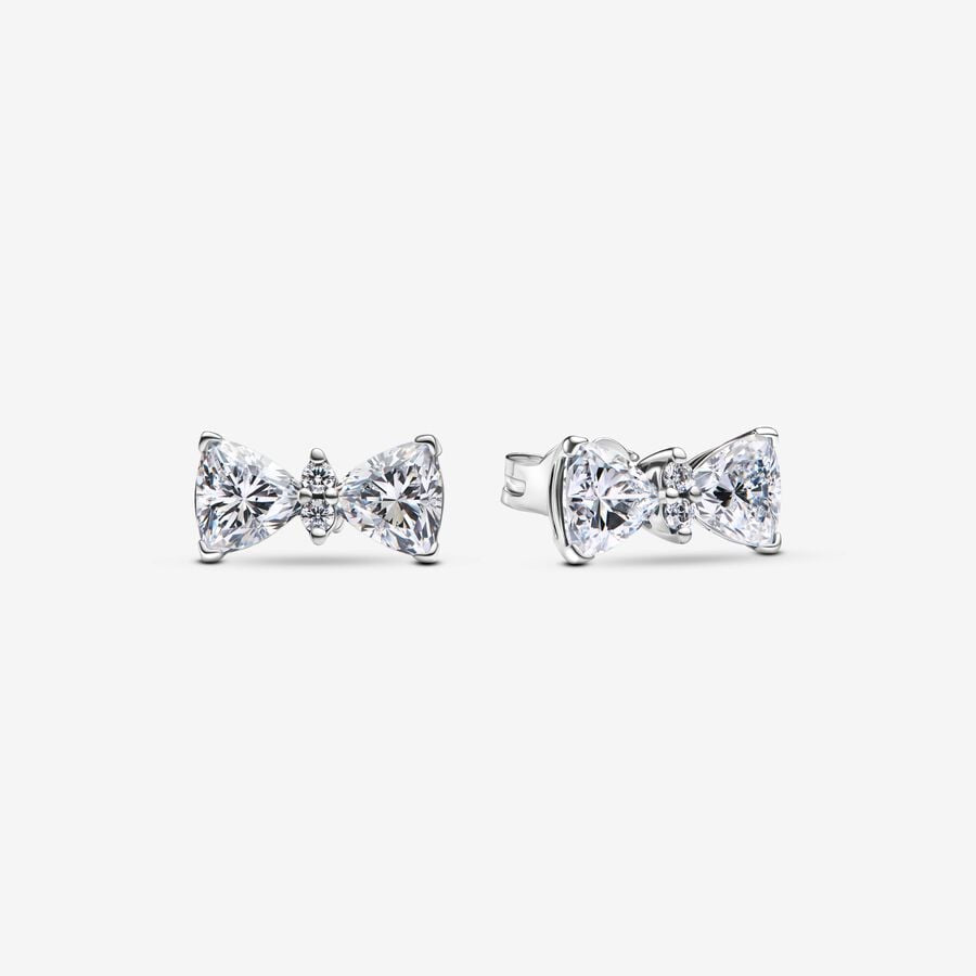 PANDORA Sparkling Bow Stud Earrings 293506C01