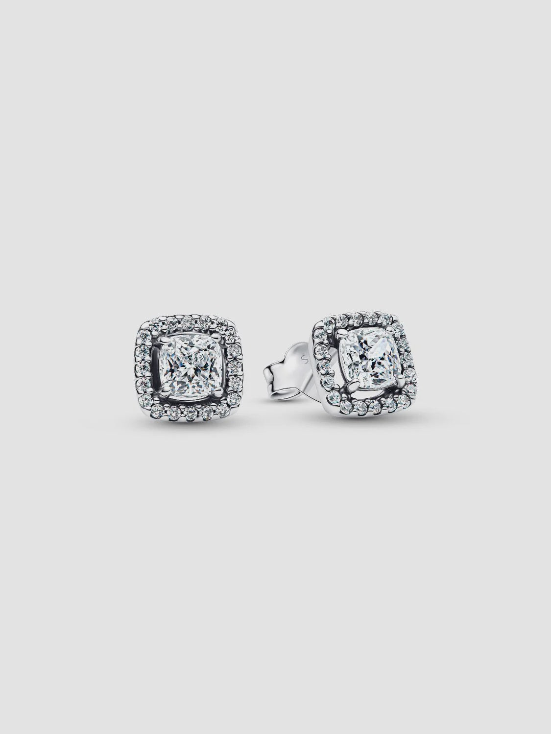 PANDORA Square Halo Stud Earrings Sterling silver 293551C02