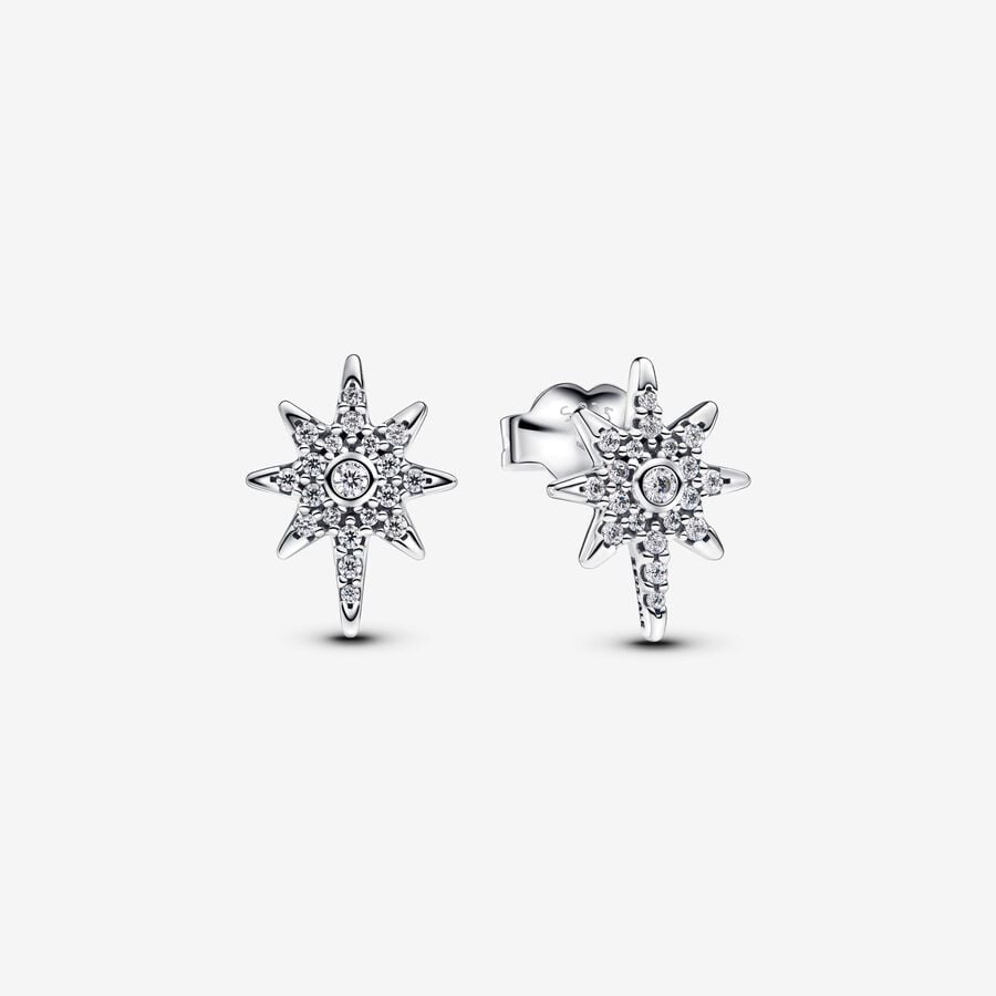 PANDORA Sparkling North Star Stud Earrings 293587C01