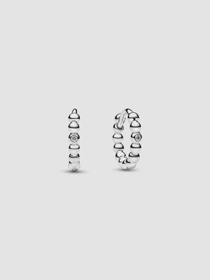 PANDPORA Beaded Huggie Earrings Sterling silver 294823C01