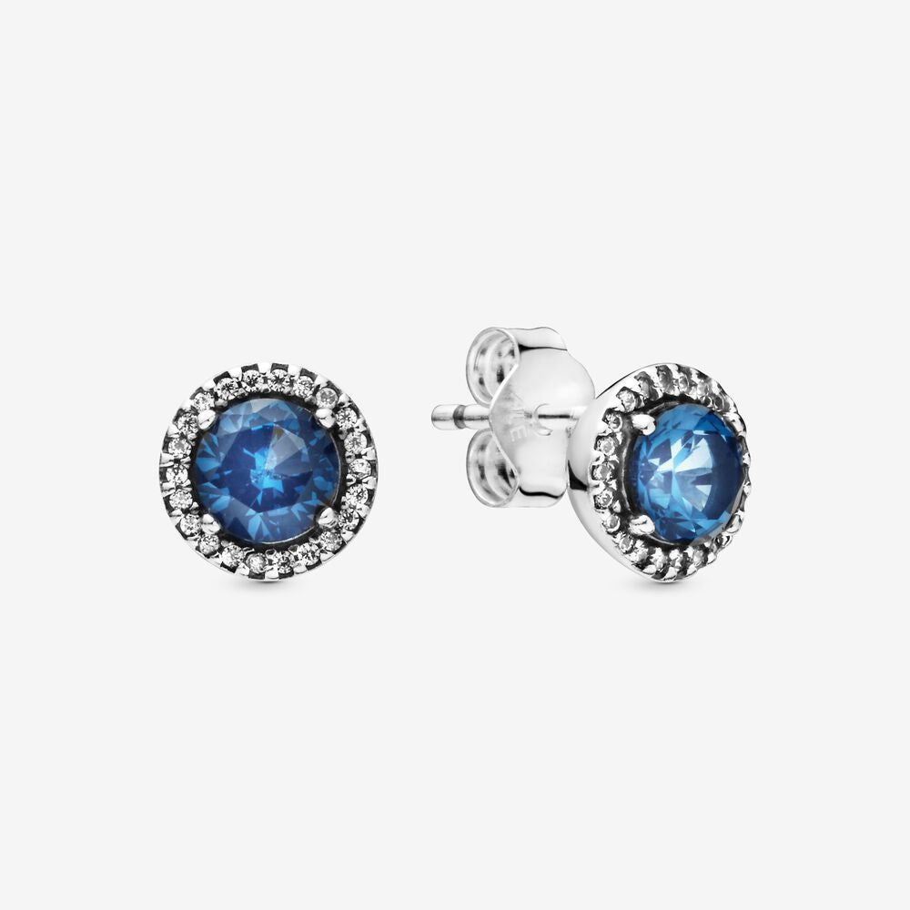 PANDORA Blue Round Sparkle Stud Earrings 296272C01 - 296272C01