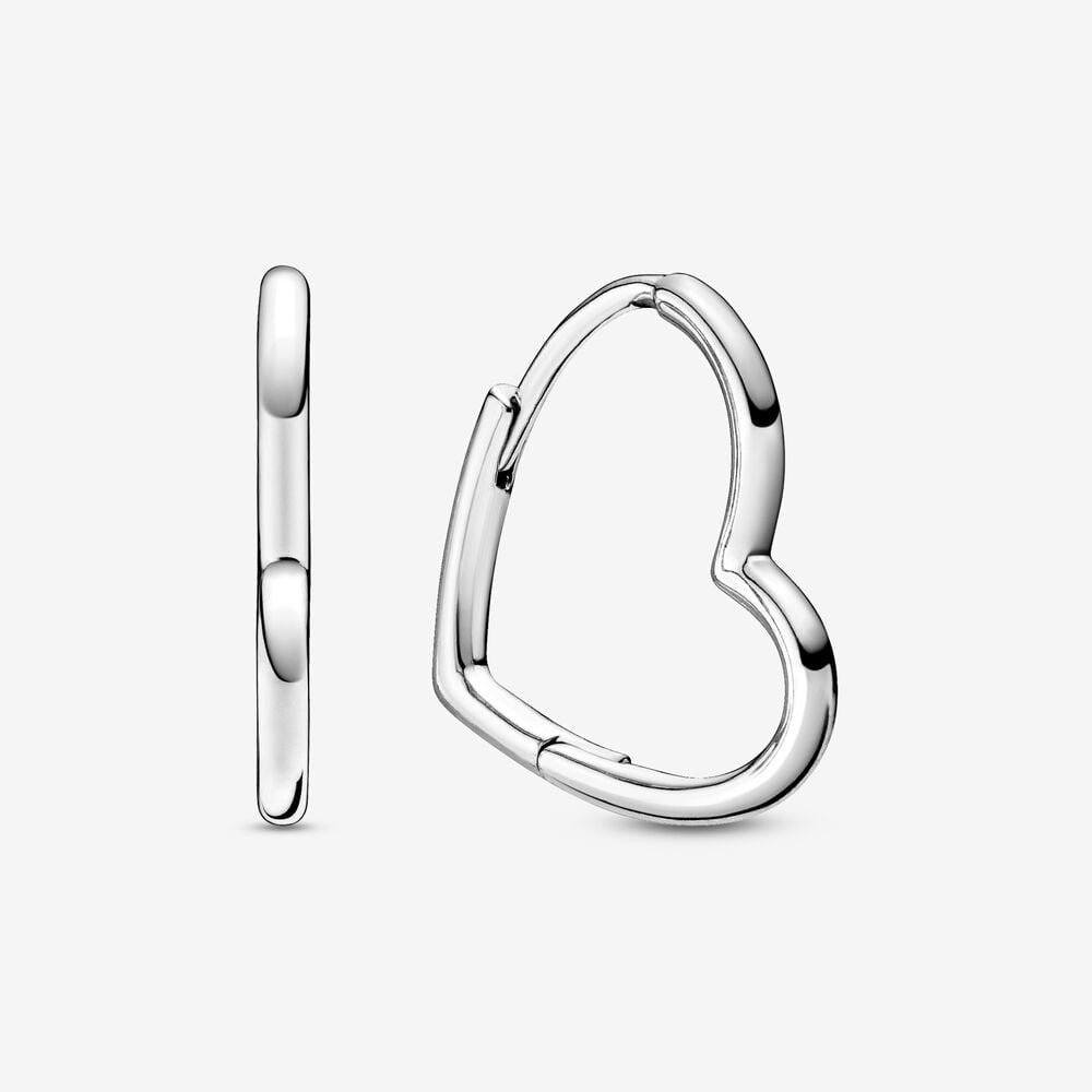 PANDORA Asymmetric Heart Hoop Earrings 298307C00