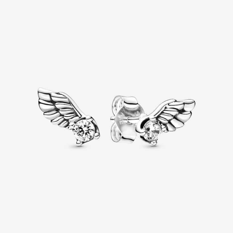 PANDORA Sparkling Angel Wing Stud Earrings 298501C01 - 298501C01
