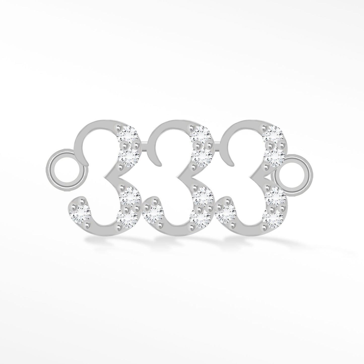 Perma Jewel Silver CZ Angel Number 333 NW1259