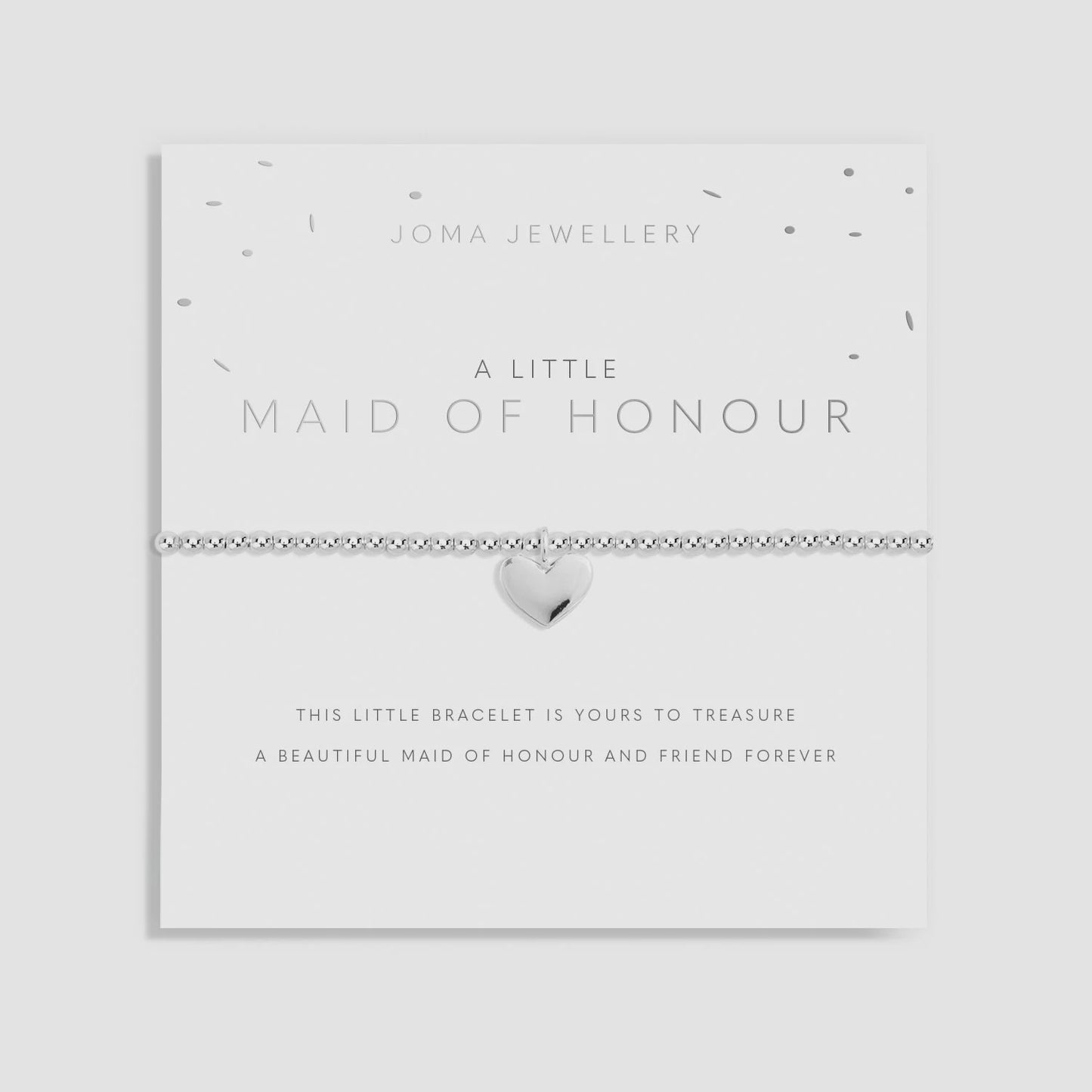Joma A Little 'Maid Of Honour' Heart Bracelet in Silver Plating 3621
