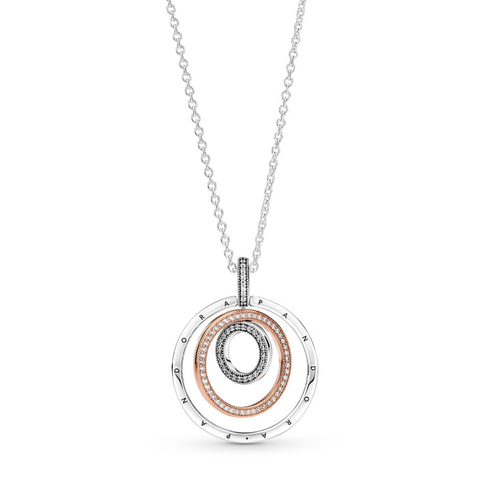 Pandora Two-tone Circles Pendant & Necklace 389483C01-60