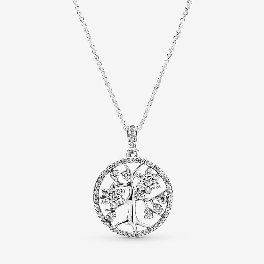 PANDORA Sparkling Family Tree Necklace 390384CZ-80
