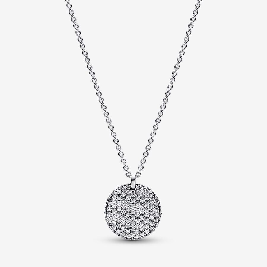 PANDORA PANDORA Timeless Pavé Round Pendant Necklace 392632C01-45