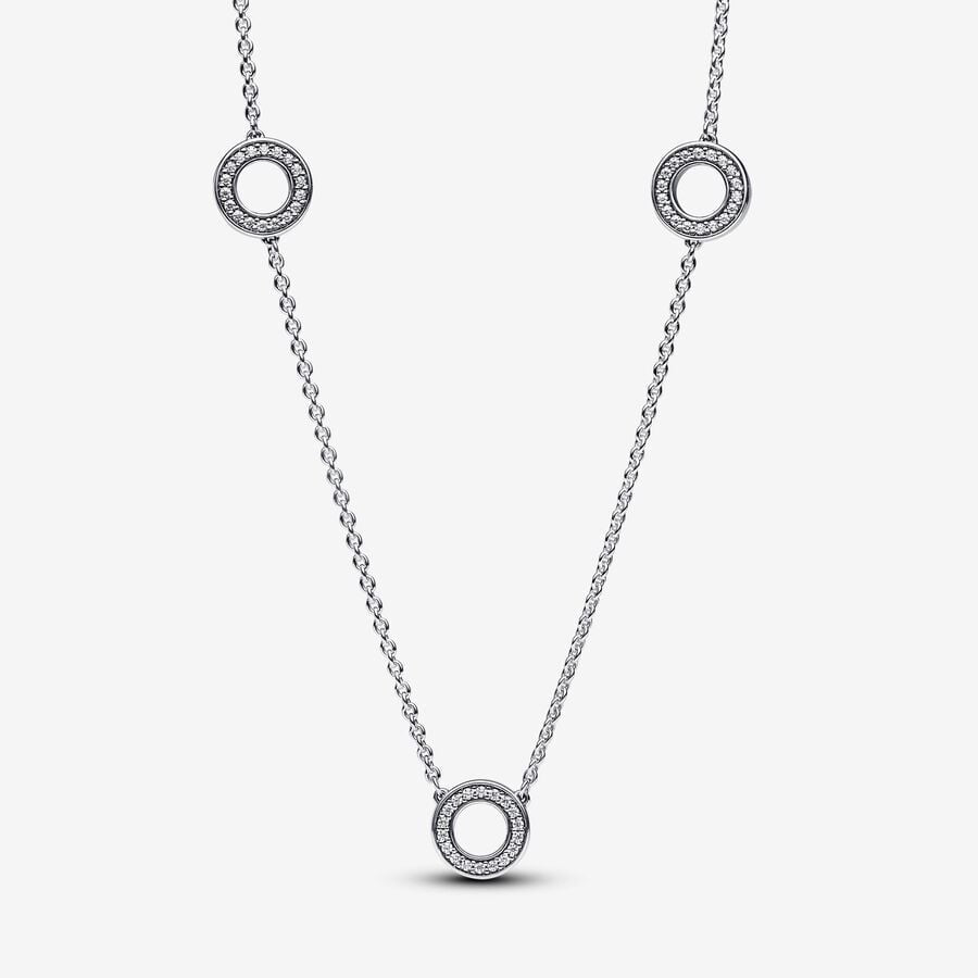 Pandora Pavé Circles Chain Necklace 393162C01-50